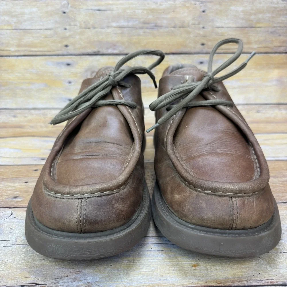 Vtg American Eagle Mens 11 Brown Leather Chunky Moc Toe Shoes‎ Y2K Gorpcore 90s